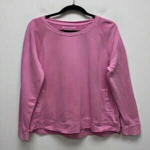 Lilly Pulitzer Womens Pink Luxletic Side Zip Raglan Crew Pullover Sweatshirt XL